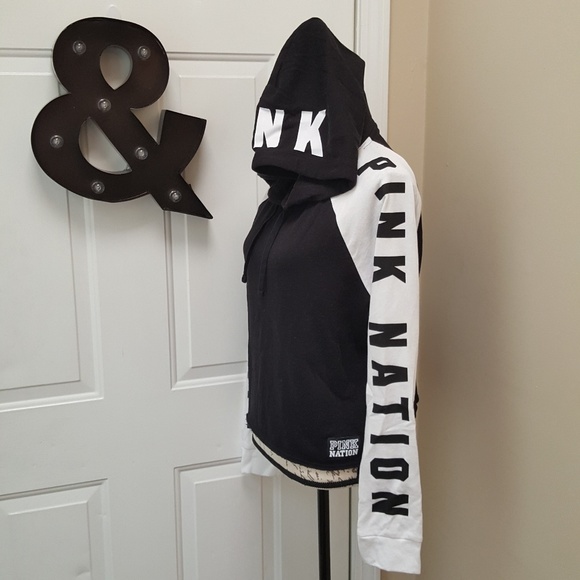 SOLD! VS PINK NATION Raglan Hoodie Sweater - Picture 3 of 8